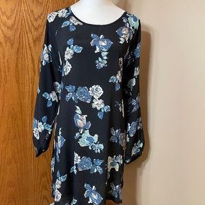 Masai tunic length blouse, navy with floral design, XL